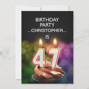 Add a name, 47th Birthday party Invitation