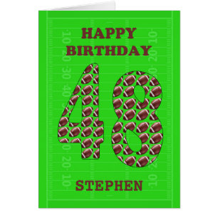 Add A Name 48th Birthday Footballs Cards