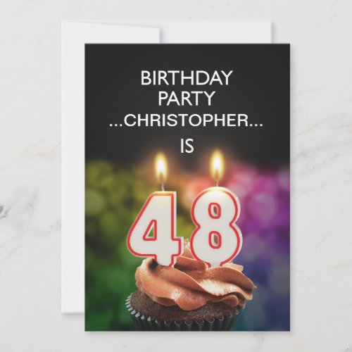 Add a name 48th Birthday party Invitation