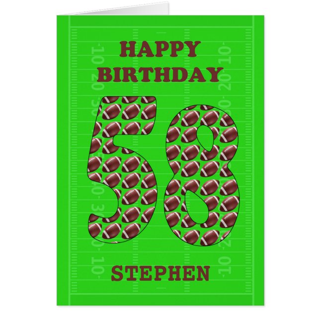 Add A Name 58th Birthday Footballs  (Front)
