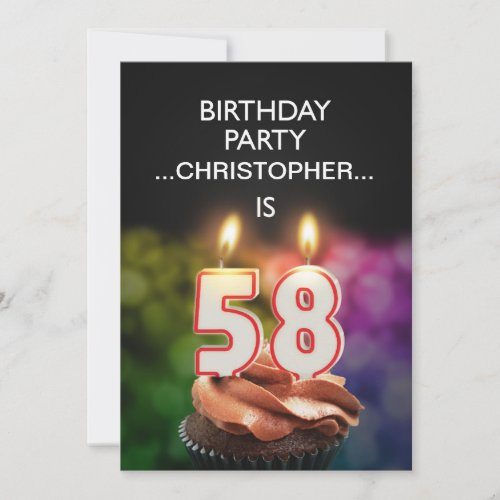 Add a name 58th Birthday party Invitation