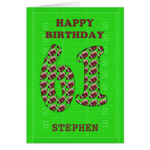 Add A Name 61st Birthday Footballs  Cards