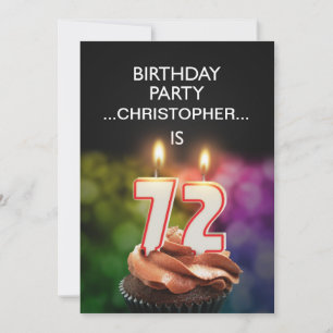 Add a name, 72nd Birthday party Invitation
