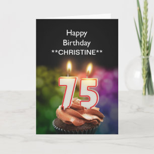 Add a name, 75th birthday card