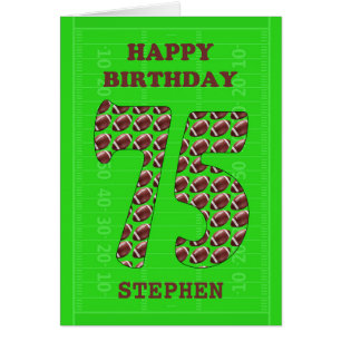 Add A Name 75th Birthday Footballs Cards