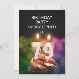 Add a name, 79th Birthday party Invitation