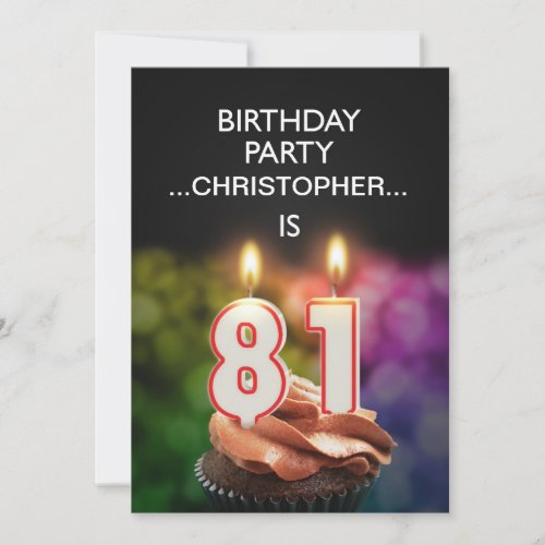 Add a name 81st Birthday party Invitation
