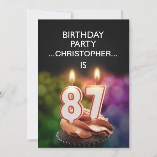 Add a name 87th Birthday party Invitation
