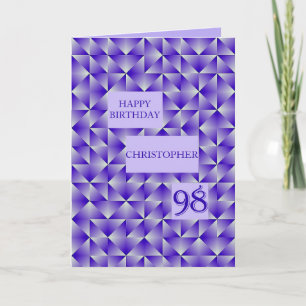 Add a name 98th Birthday with Purple Shapes Card