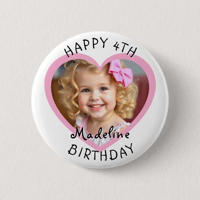 Add a Name and Age to this Happy Birthday  Button (Front)