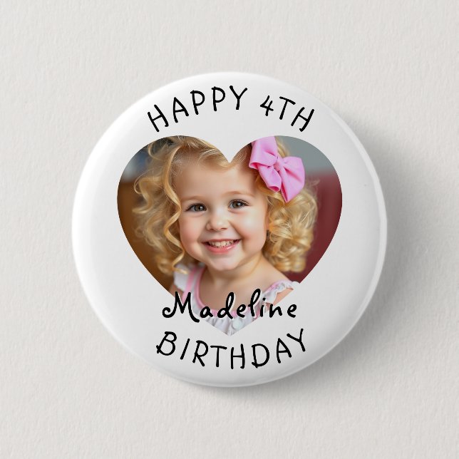 Add a Name and Age to this Happy Birthday  Button (Front)