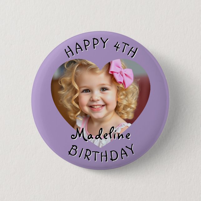 Add a Name and Age to this Happy Birthday  Button (Front)