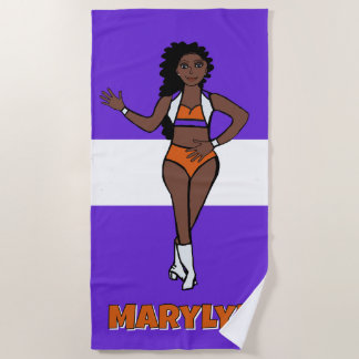 Add A Name  Beach Towel Purple / Orange
