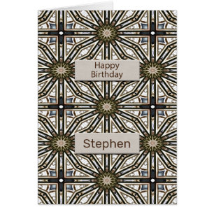 Add a Name Birthday Abstract Mandala Design Cards