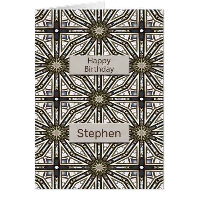 Add a Name Birthday Abstract Mandala Design Cards (Front)