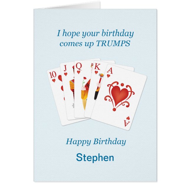 Add a Name Birthday, Hearts Full House Cards (Front)