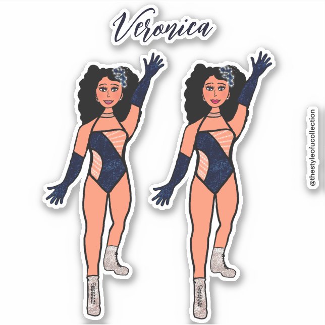 Add a Name Dancer Sticker Indigo & Diamonds B (Front)