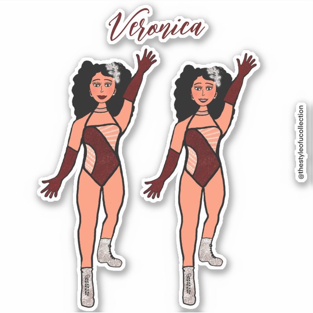 Add a Name Dancer Sticker Merlot & Diamonds B (Front)