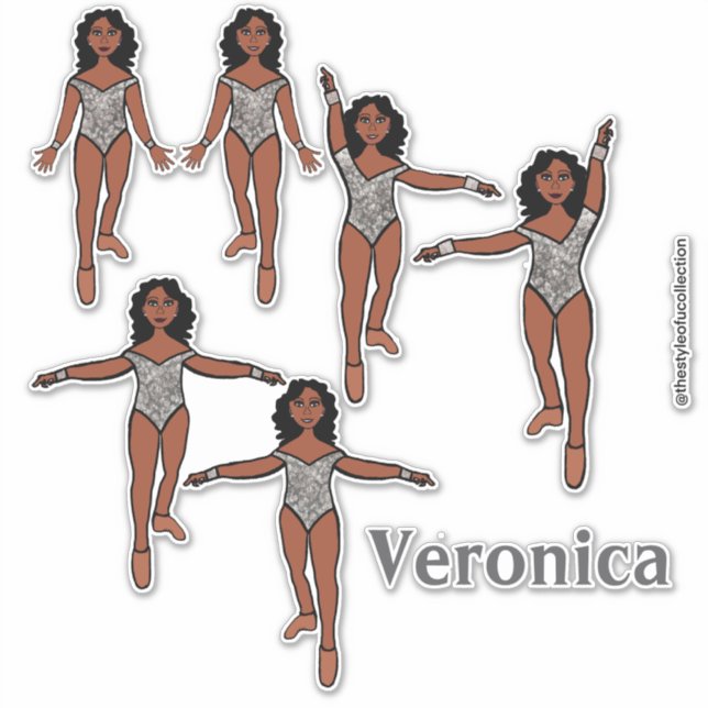 Add a Name Dancer Sticker Silver Animal  A (Front)