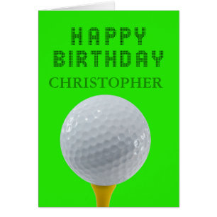 Add a Name Golf Birthday Cards