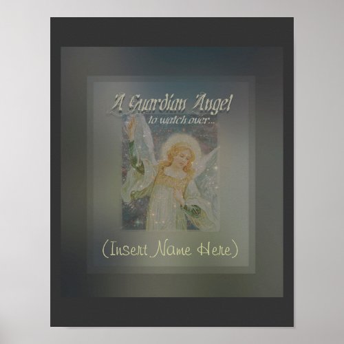 Add a Name Guardian Angel Customize It Poster