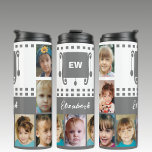 Add A Name Initials Photo Collage White Grey Thermal Tumbler at Zazzle