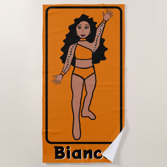 Add A Name Majorette/Dancer Beach Towel (Gold) 3 (Front)