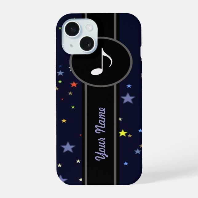 add a name / music note iphone case (Back)