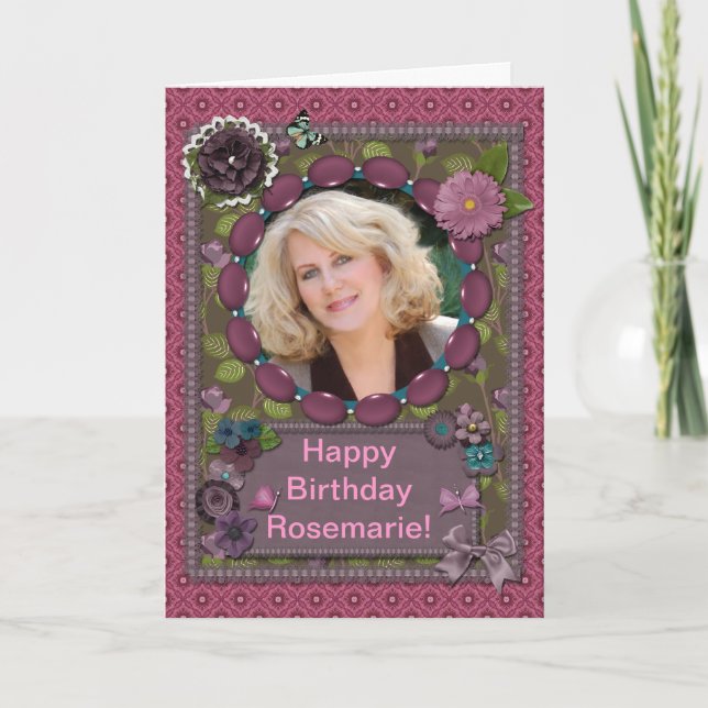 Add a name, Photo card for a birthday (Front)