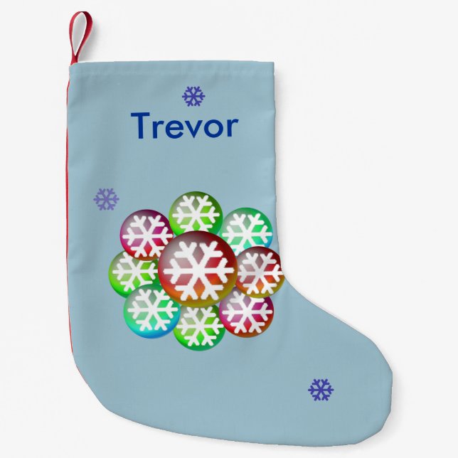 Add a Name Snowflake Art Christmas Stocking (Front)