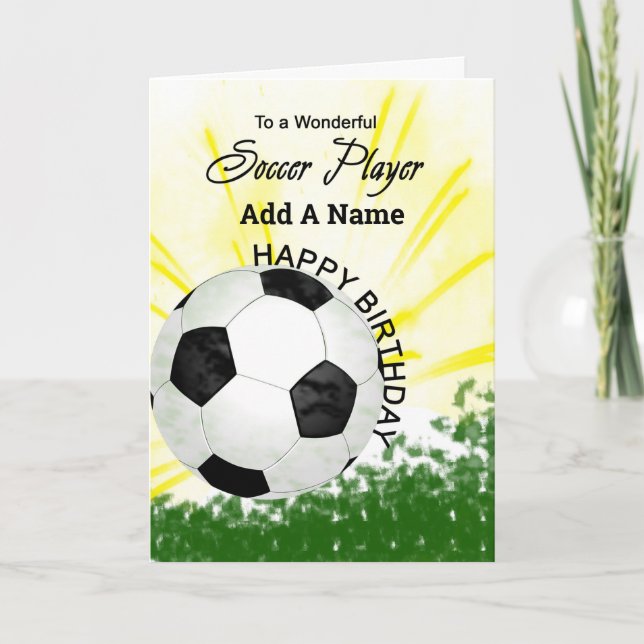 Add A Name Soccer Birthday Card (Front)