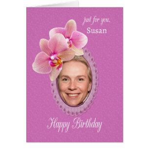 Add a Name Special Birthday Wishes Orchids Cards