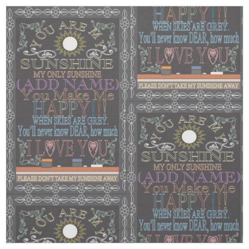 Add a Name to Sunshine Chalkboard Fabric