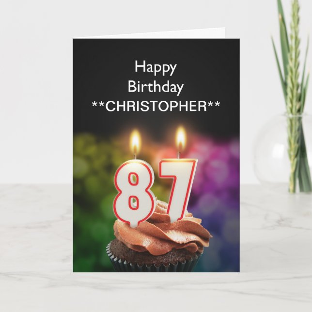 Add a name to this 87th birthday card candles (Front)