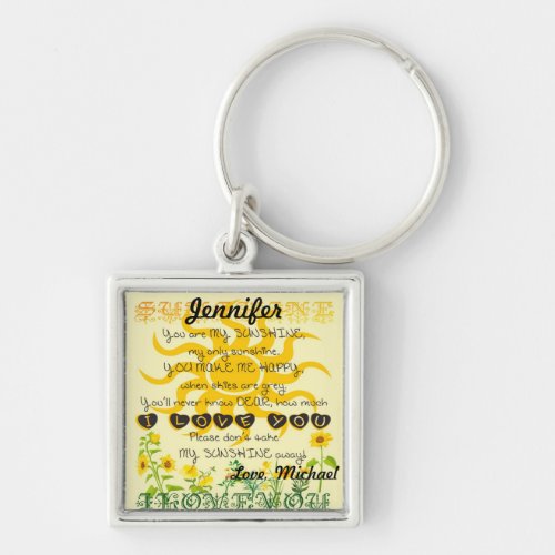Add a Name  You are my Sunshine Keychain