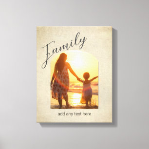 add a photo and text for a family portrait canvas