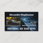 Add a Photo Car Driving Lyft Uber Driver Rideshare Business Card