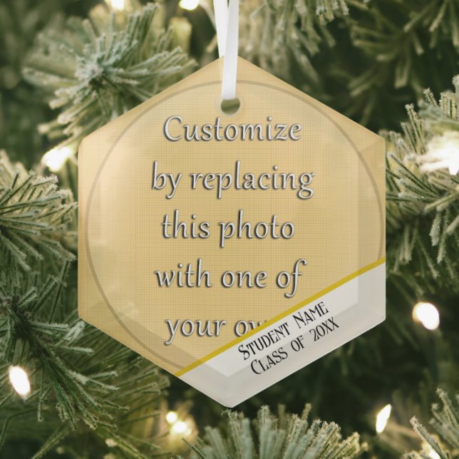 Add a Photo Graduation Glass Ornament (Insitu)