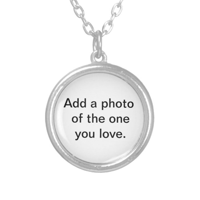 Add a photo of the one you love. silver plated necklace (Front)