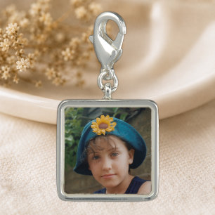 Add a photo personalized square charm