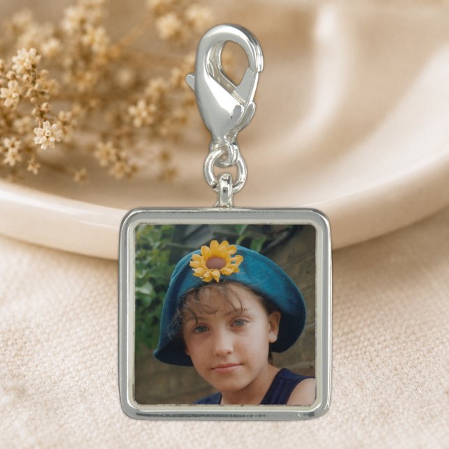 Add a photo personalized square charm (Creator Uploaded)