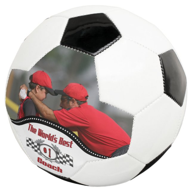 ADD A PHOTO - The World's Best Coach - Number One Soccer Ball (Three Quarter)