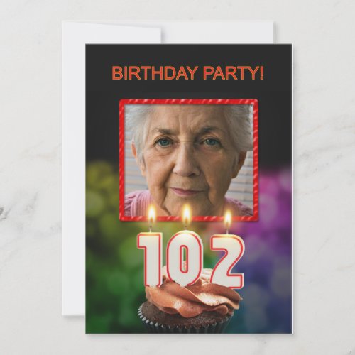 Add a picture 102nd Birthday party Invitation