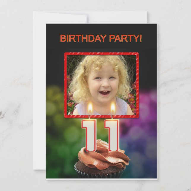 Add a picture, 11th Birthday party Invitation (Front)