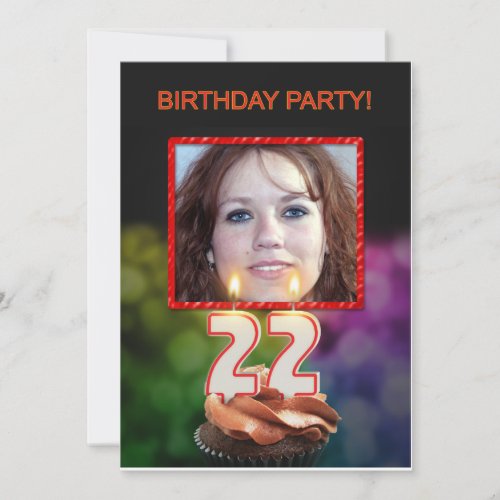 Add a picture 22nd Birthday party Invitation