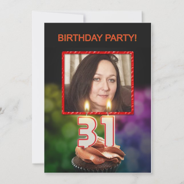 Add a picture, 31st Birthday party Invitation (Front)