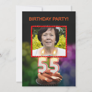 Add a picture, 55th Birthday party Invitation