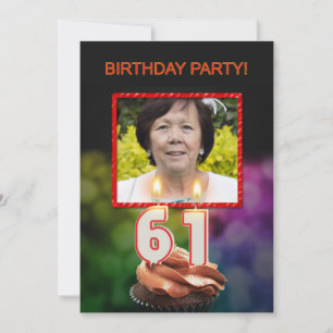 Add a picture, 61st Birthday party Invitation