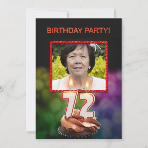 Add a picture 72nd Birthday party Invitation