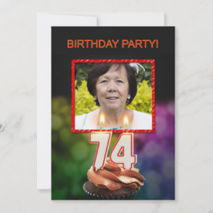 Add a picture, 74th Birthday party Invitation